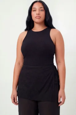boohoo Pantalon Large En Satin Grande Taille Avec Superposition Jupe En Dentelle<Femme Pantalons|Satin Et Dentelle
