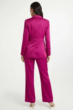 Wallis Pantalon Large En Satin Petite Taille Ensemble Coordonné<Femme Pantalons|Satin Et Dentelle