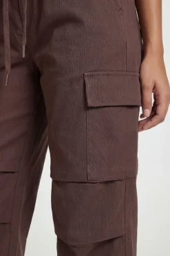 boohoo Pantalon Large En Sergé Avec Détails De Coutures Et Ourlet À Cordon Coulissant<Femme Pantalons|Looks Preppy