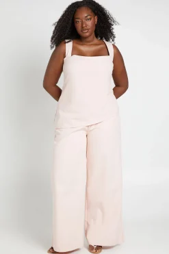 Pantalon Large En Sergé De Coton Grande Taille
