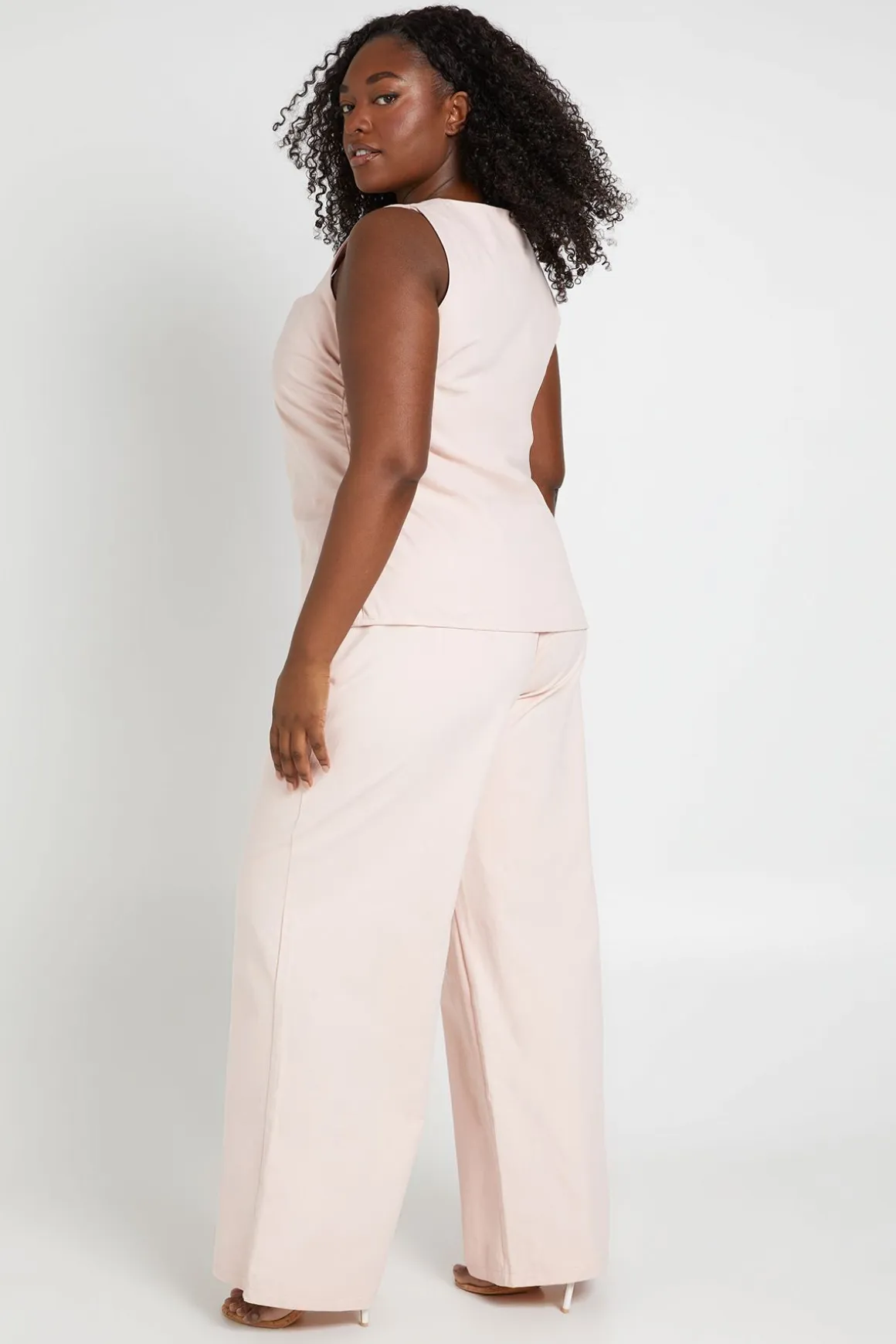 Pantalon Large En Sergé De Coton Grande Taille