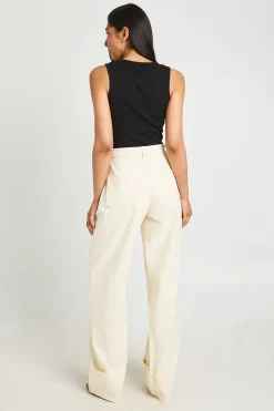 boohoo Pantalon Large En Sergé À Revers Pour Grandes Tailles<Femme Pantalons