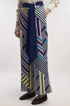 KarenMillen Pantalon Large En Sergé Tissé À Imprimé Géométrique<Femme Pantalons