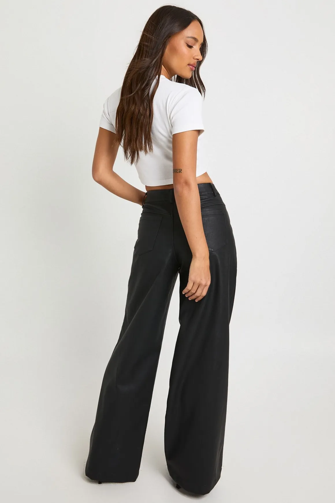 Pantalon Large En Synthétique Clouté