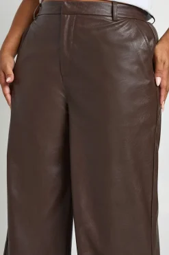 Pantalon Large En Synthétiquecuir Grande Taille