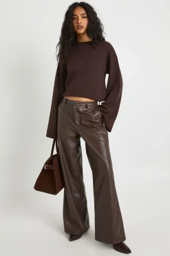 Pantalon Large En Synthétique