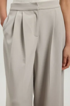 Pantalon Large En Tissu Stretch Compact