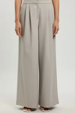 Pantalon Large En Tissu Stretch Compact
