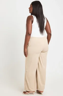 Pantalon Large En Velours Côtelé Grande Taille