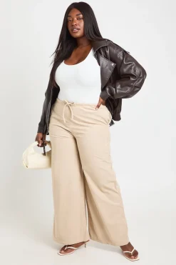 Pantalon Large En Velours Côtelé Grande Taille