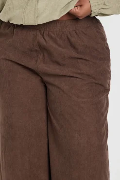 Pantalon Large En Velours Côtelé Grande Taille