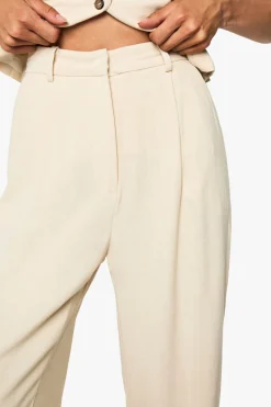 boohoo Pantalon Large Essentiel Aspect Lin Coupe Tall<Femme Pantalons|Tailleurs