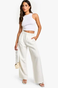 Pantalon Large Essentiel Taille Haute Petite