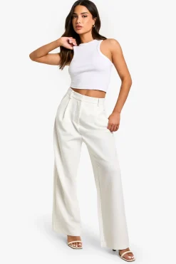 Pantalon Large Essentiel Taille Haute Petite
