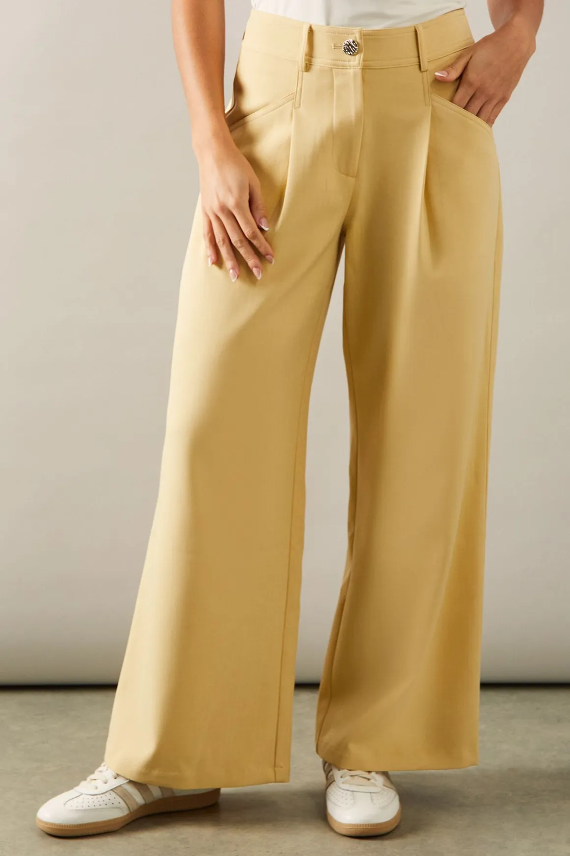 Pantalon Large à Fines Rayures Petite