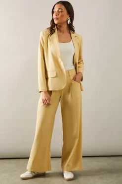 Pantalon Large à Fines Rayures Petite