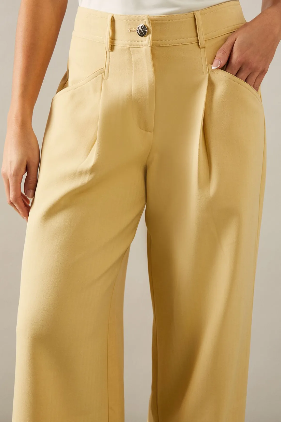 Pantalon Large à Fines Rayures Petite