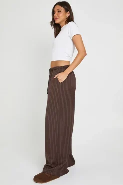 Pantalon Large À Fines Rayures Avec Cordon De Serrage Petite