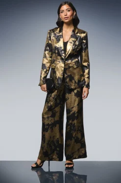 PANTALON LARGE À FINITION MÉTALLISÉE