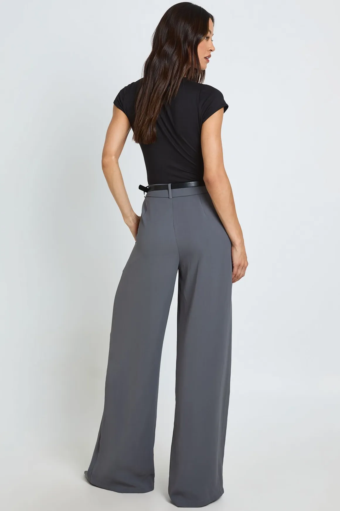 Pantalon Large Fluide Ceinturé Taille Haute - Coupe Tall
