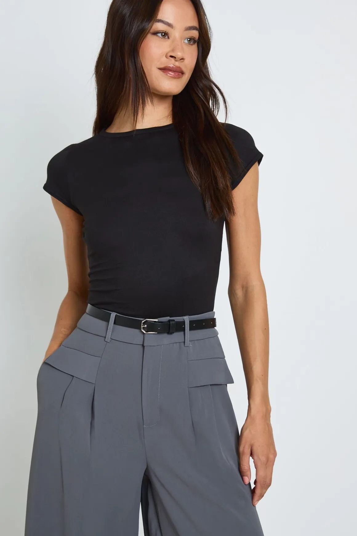 Pantalon Large Fluide Ceinturé Taille Haute - Coupe Tall