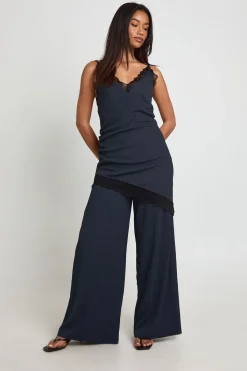 boohoo Pantalon Large Froissé<Femme Pantalons