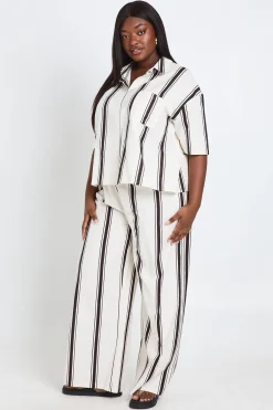 boohoo Pantalon Large Grande Taille À En Lin<Femme Pantalons