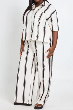 boohoo Pantalon Large Grande Taille À En Lin<Femme Pantalons