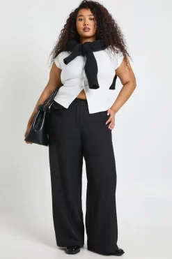 Pantalon Large Grande Taille Avec Détail De Poches Tissées