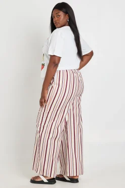 Pantalon Large Grande Taille En Popeline Avec Cordon De Serrage