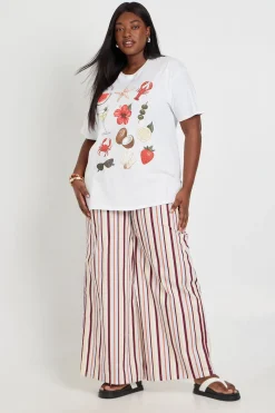 Pantalon Large Grande Taille En Popeline Avec Cordon De Serrage