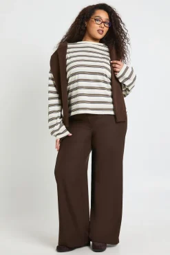 Pantalon Large Grande Taille Avec Détail De Poches Tissées