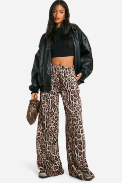 Pantalon Large À Imprimé Animal Pour Grande Taille