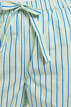 Pantalon Large Imprimé À Rayures Avec Taille Élastiquée