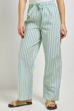 Pantalon Large Imprimé À Rayures Avec Taille Élastiquée