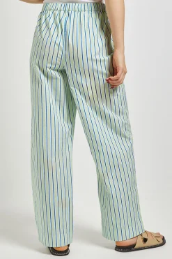 Pantalon Large Imprimé À Rayures Avec Taille Élastiquée