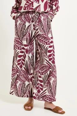 Pantalon Large À Imprimé Tropical Petite