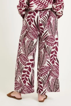 Pantalon Large À Imprimé Tropical Petite