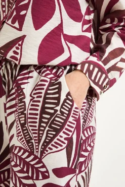 Pantalon Large À Imprimé Tropical Petite