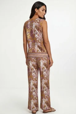 Wallis Pantalon Large À Imprimé Tropical<Femme Pantalons