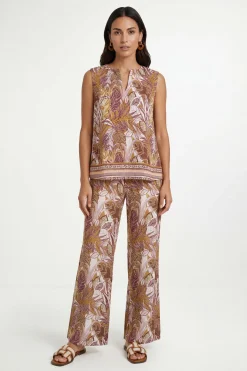 Wallis Pantalon Large À Imprimé Tropical<Femme Pantalons