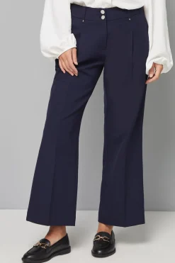 Wallis Pantalon Large Intelligent Petite Navy<Femme Pantalons