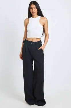 boohoo Pantalon Large À Jambes Larges Avec Ceinture En Tissu Assorti Pour Grande Taille<Femme Pantalons