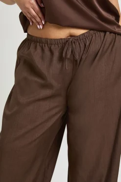 Pantalon Large à Jambes Évasées avec Nœud Devant - Grande Taille