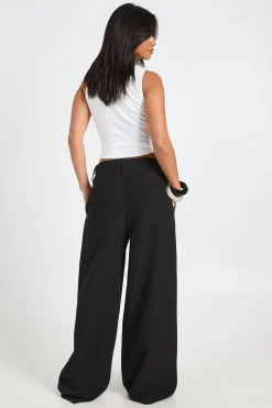 Pantalon Large À Jambes Évasées Avec Ceinture En Tissu Assorti Petite