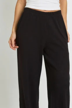 Pantalon Large À Jambes Évasées Côtelé Taille Haute