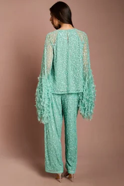 Pantalon Large À Paillettes