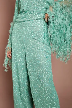 Pantalon Large À Paillettes