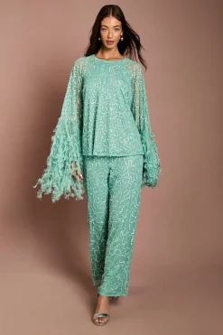 Pantalon Large À Paillettes