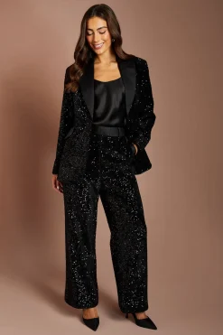 Pantalon Large À Paillettes